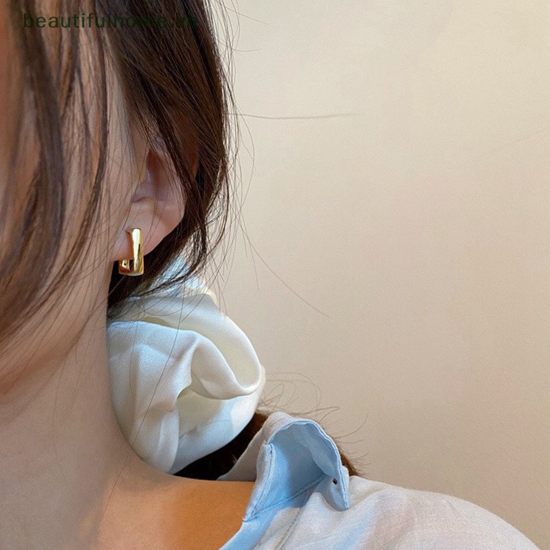 [beautifulhome] Bông Tai Đinh Tán Bằng Thép Không Gỉ Hình Vuông Cá Tính Thời Trang Mới Làm Quà Tặng Sinh Nhật [beauty