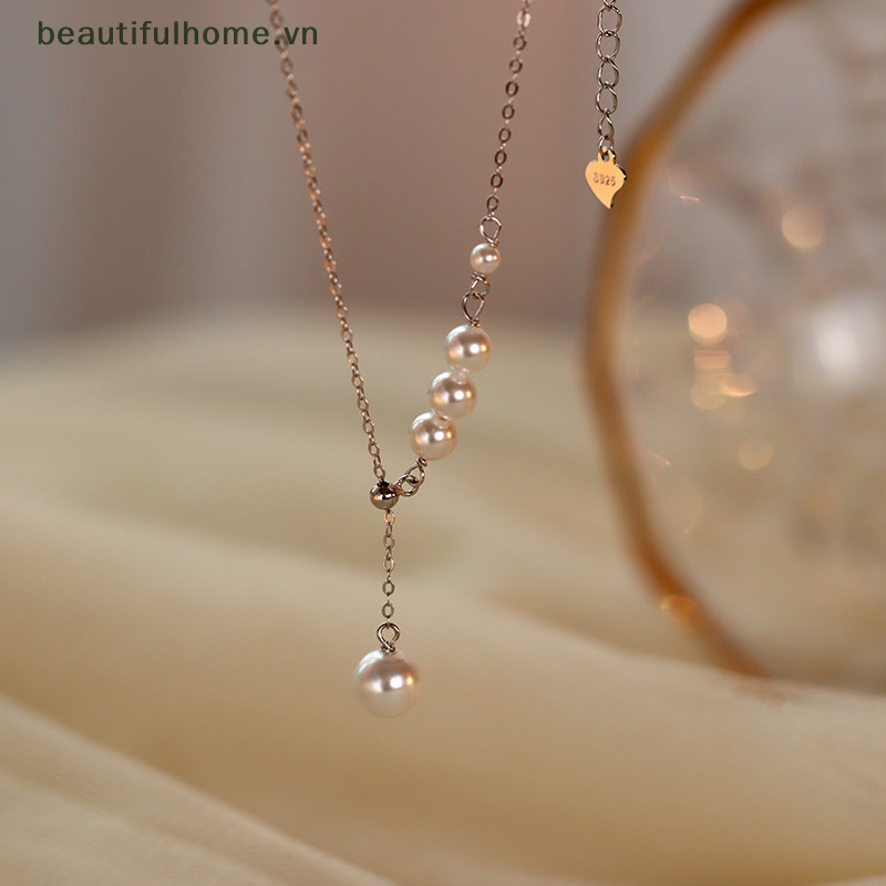 [beautifulhome] Vòng Cổ Ngọc Trai Tua Rua Đơn Giản Nhẹ Nhàng Có Thể Điều Chỉnh Làm Quà Tặng Trang Sức Dự Tiệc Cho Nữ