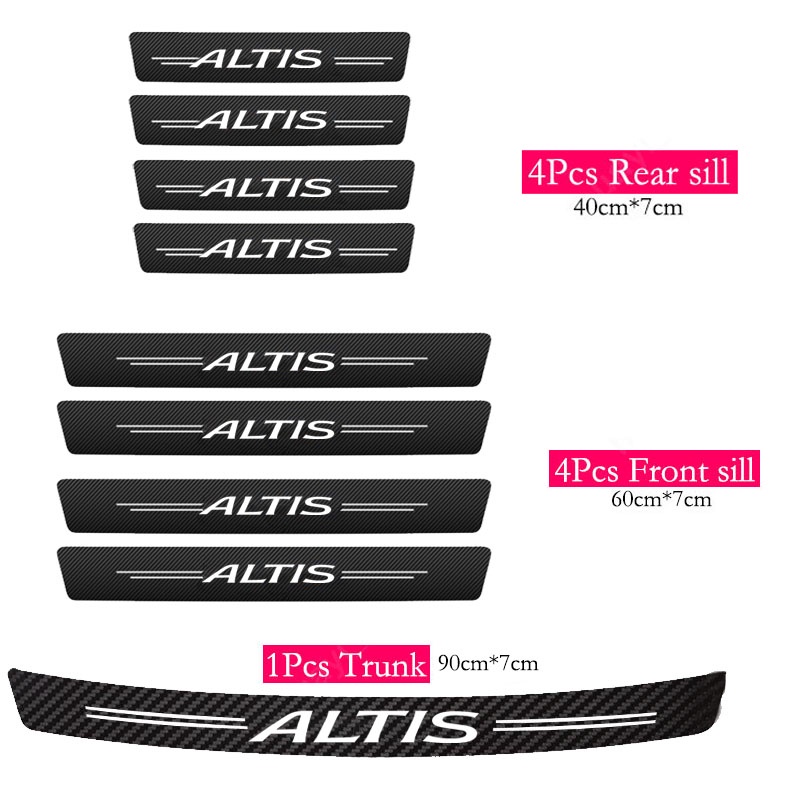 Sticker Sợi Carbon Dán Cửa Xe Hơi Toyota Corolla Altis G9 E120 E130 G10 E140 E150 G11 RE160 E170 E180 G12 E210