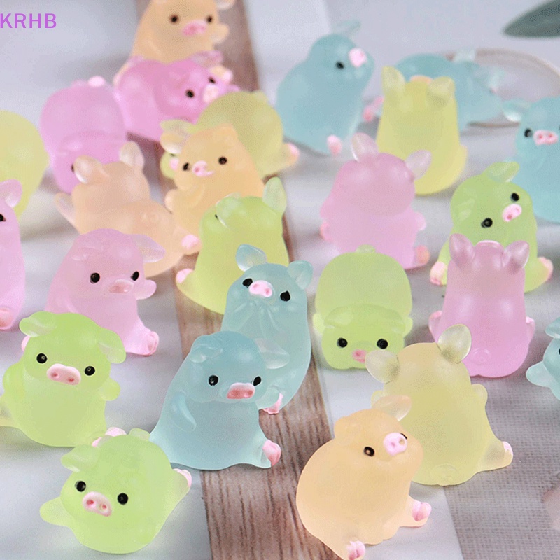 Set 10 Chú Heo Nhựa Dễ Thương Dùng Để Trang Trí Điện Thoại / Sổ Tay Mới