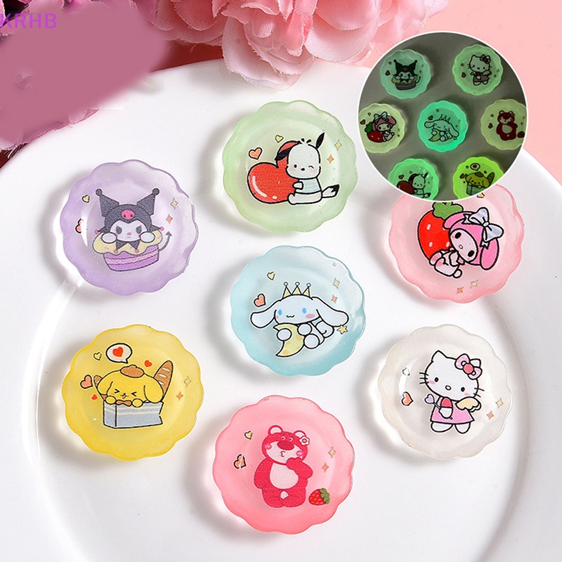 Set 10 Mô Hình Đĩa Sanrios Hoạt Hình Mini Bằng Nhựa Resin Trang Trí Điện Thoại DIY Mới