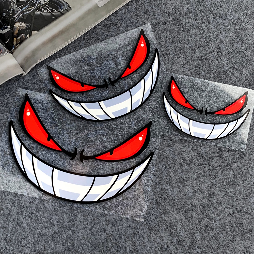 Miếng Dán Phản Quang Chống Thấm Nước Họa Tiết Đôi Mắt Quỷ Độc Đáo Trang Trí Xe Hơi / Xe Máy