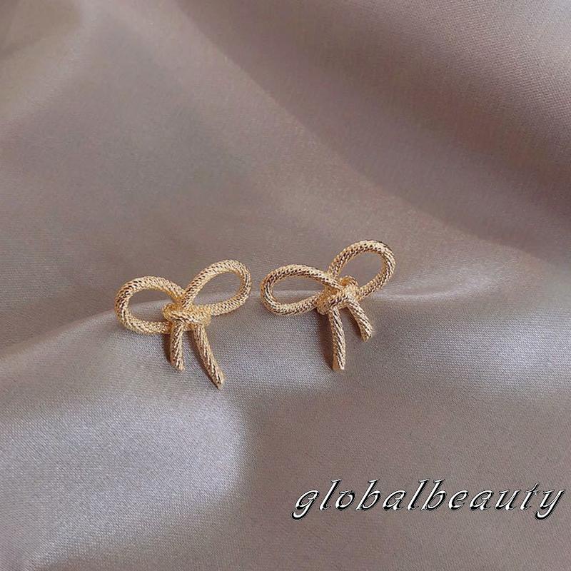 Bông Tai Hình Nơ Bằng Kim Loại Dễ Thương Cho Nữ