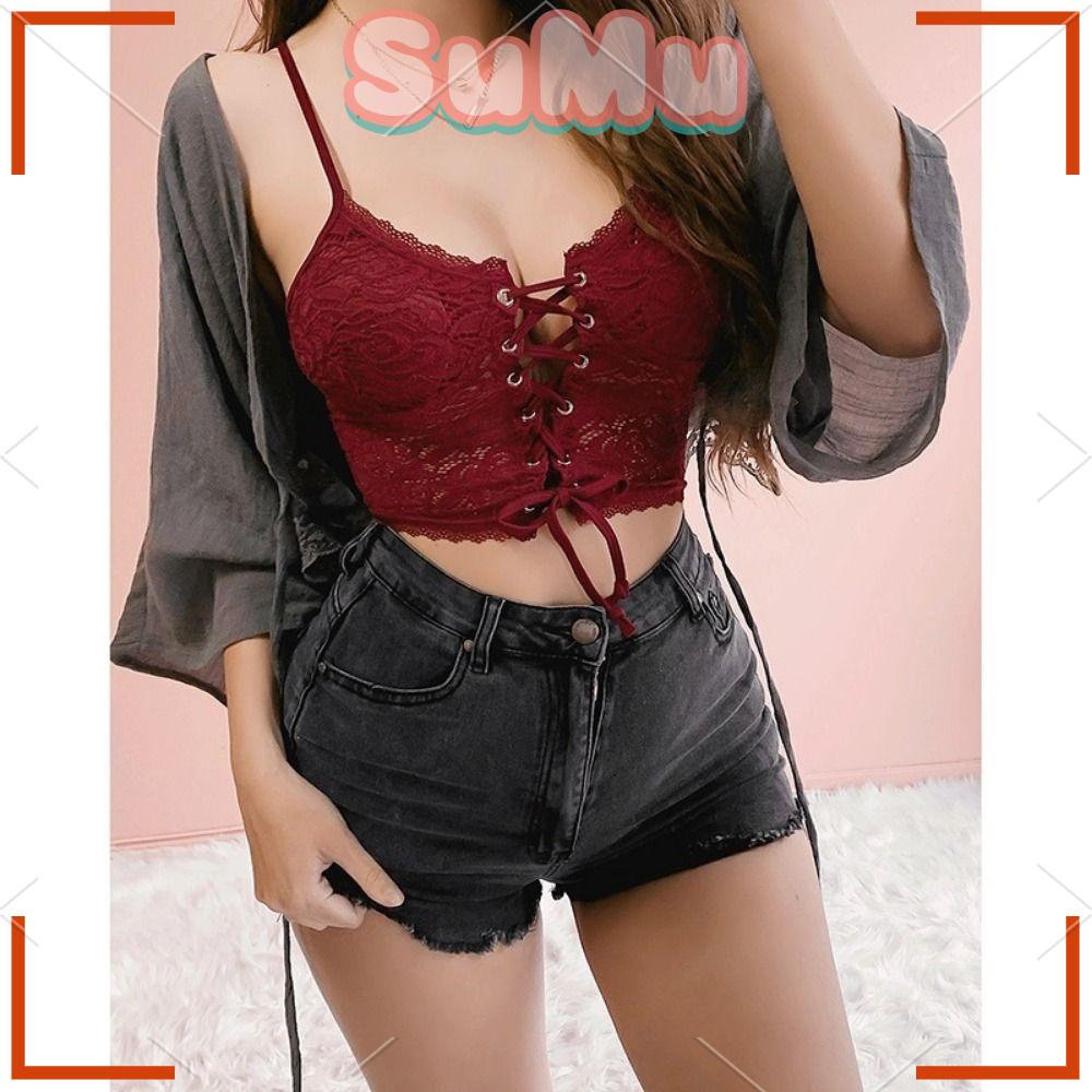 Áo Lót Ren Crop Top Gợi Cảm Cho Nữ