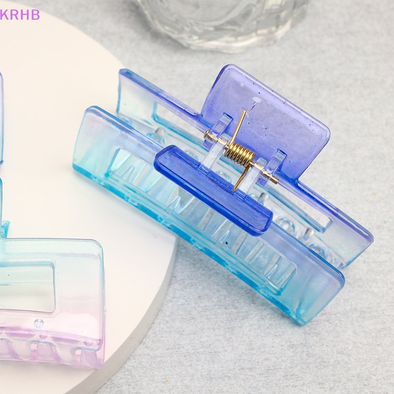 Kẹp Tóc Càng Cua Bằng Nhựa Trong Suốt Màu Gradient Phong Cách Hàn Quốc Mới