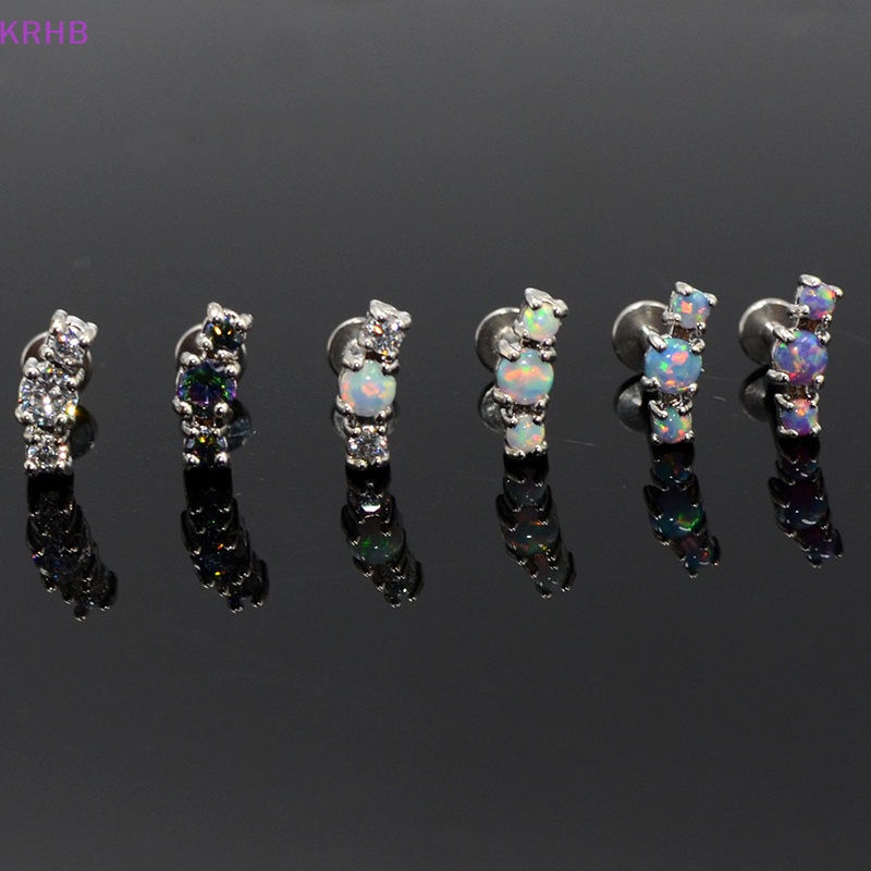 1 Khuyên Tai Dạng Xoắn Ốc Đính Đá Opal Cho Nữ Mới