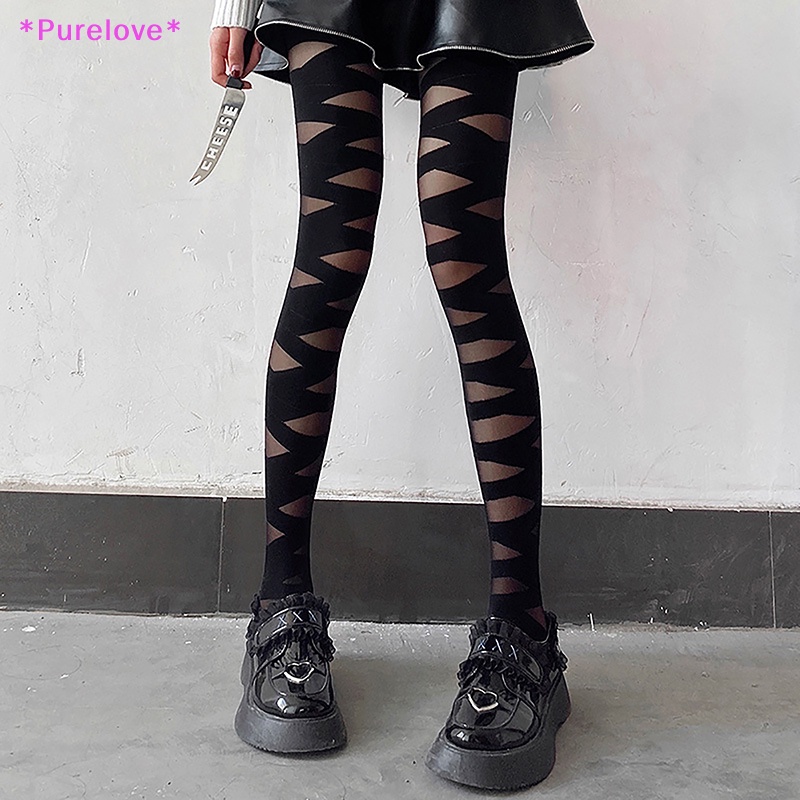 Purelove > Quần Tất Lụa Đen Phối Dây Chéo Hóa Trang Anime Nhật Bản Dễ Thương Cho Nữ Mới
