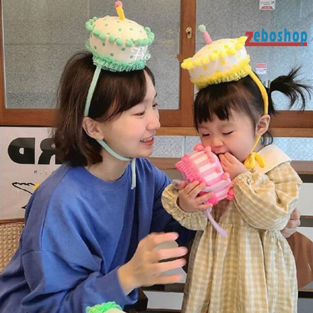 Băng Đô Cài Tóc Co Giãn Nhiều Màu Sắc Tạo Hình Bánh Sinh Nhật Độc Đáo