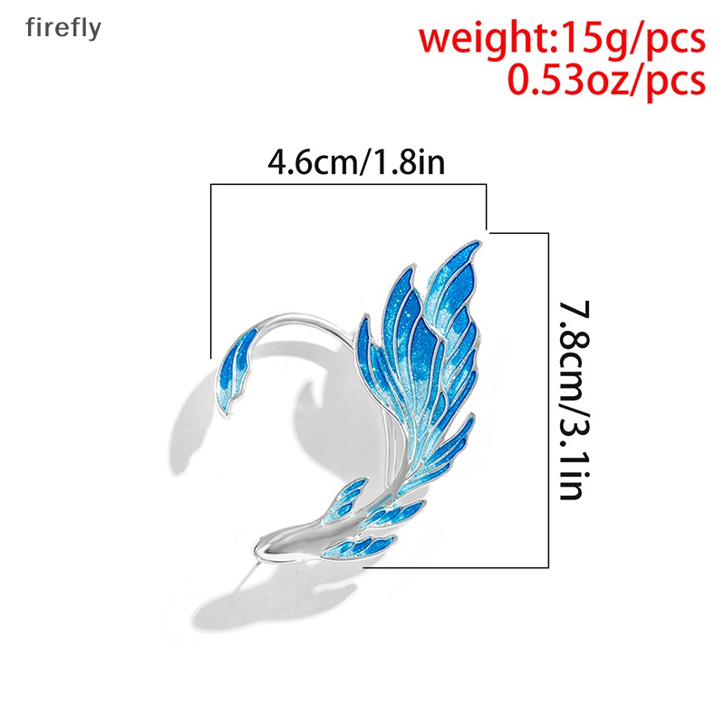 Bông Tai Kẹp Vành Tai Hình Cá Màu Gradient Xanh Dương Sáng Tạo Thời Trang Cho Nữ