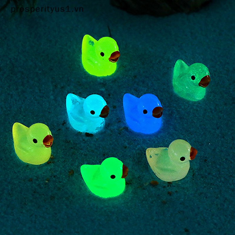 1 [prosperityus1] 5 Chú Vịt Phát Quang Mini Trang Trí Tiểu Cảnh DIY