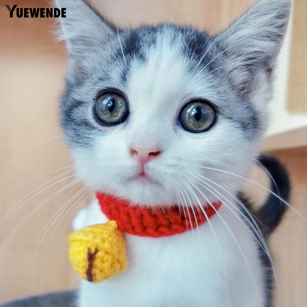 Vòng Cổ YQ.E Đan Len Có Chuông Dễ Thương Có Thể Điều Chỉnh Cho Cún Cưng