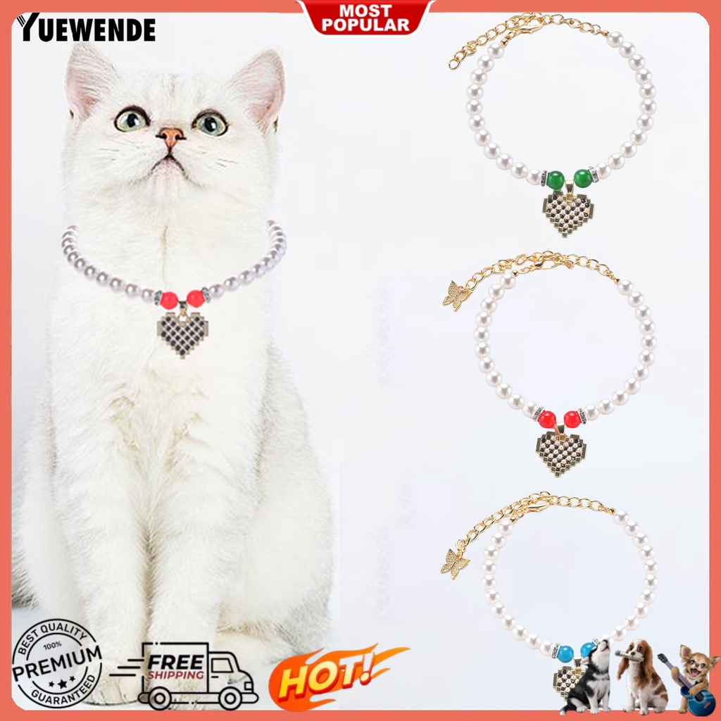 Vòng Cổ Mở Rộng Đính Ngọc Trai Giả Dễ Điều Chỉnh Cho Thú Cưng