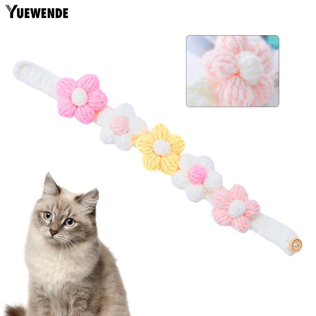 Vòng Cổ YQ.E Bắt Mắt Thú Cưng Bằng Cotton Hình Hoa Có Thể Điều Chỉnh Được