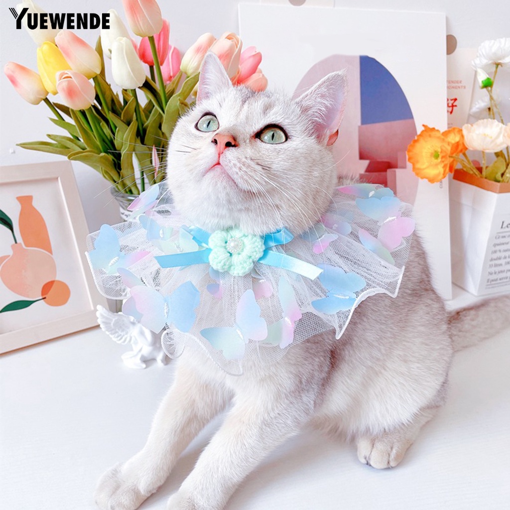 Yếm Đeo Cổ YQ.E Viền Ren Hoa Dễ Thương Thời Trang Tiện Dụng Cho Thú Cưng Ngoài Trời