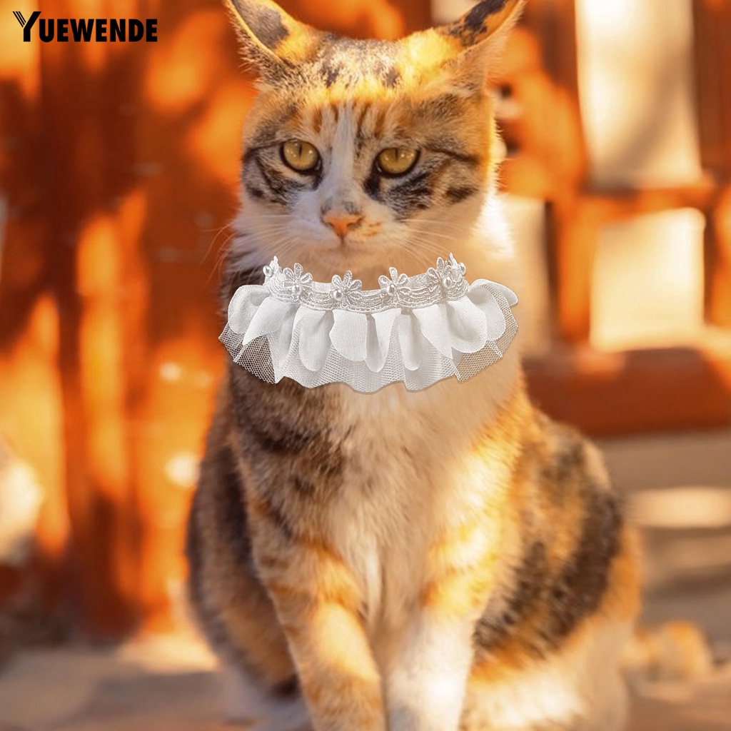 Yq.e Vòng Cổ Yếm Đính Ngọc Trai Giả Dễ Thương Có Thể Điều Chỉnh Cho Cún Cưng