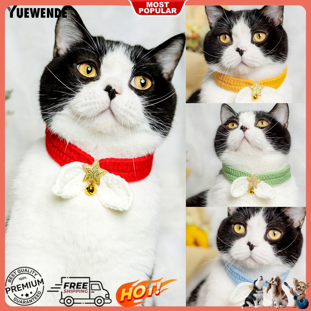 Yq.e Vòng Cổ Bằng Len Dễ Thương Trang Trí Chuông Làm Việc Tinh Tế Dành Cho Mèo Cưng