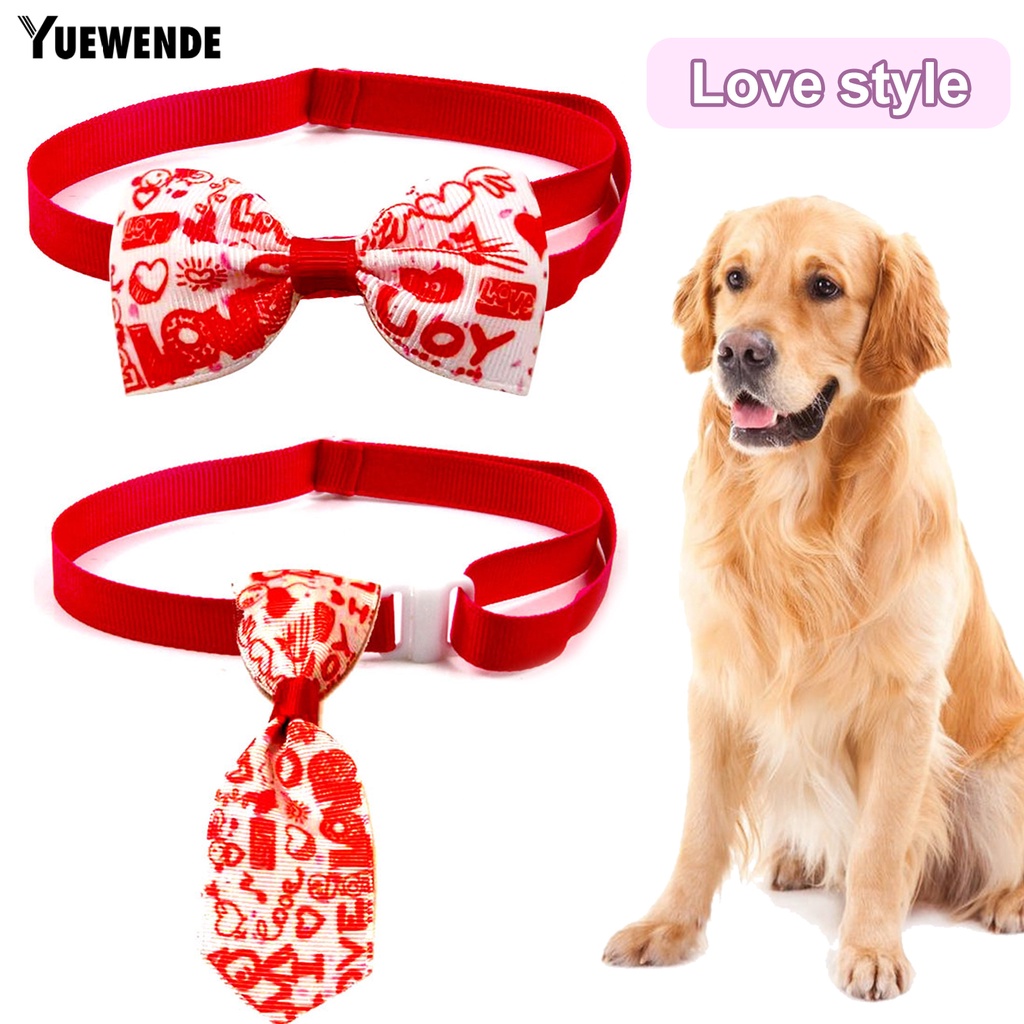 Nơ Đeo Cổ Họa Tiết Trái Tim Có Thể Điều Chỉnh Cho Thú Cưng