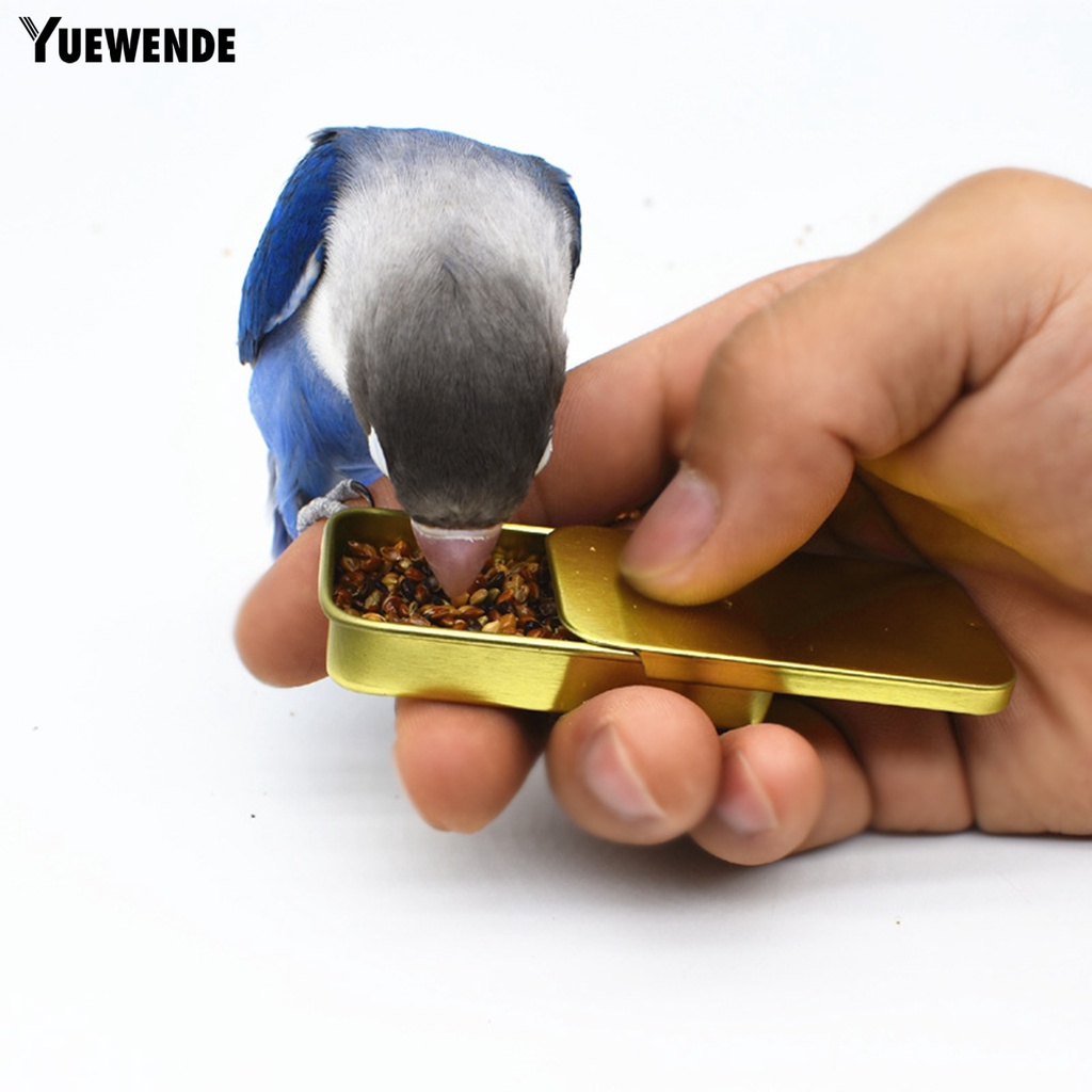 Yq.e Hộp Thiếc Đựng Thức Ăn Nhỏ Gọn Cầm Tay Chống Cắn Tinh Tế Chuyên Nghiệp Dành Cho Chim Vẹt Macaw