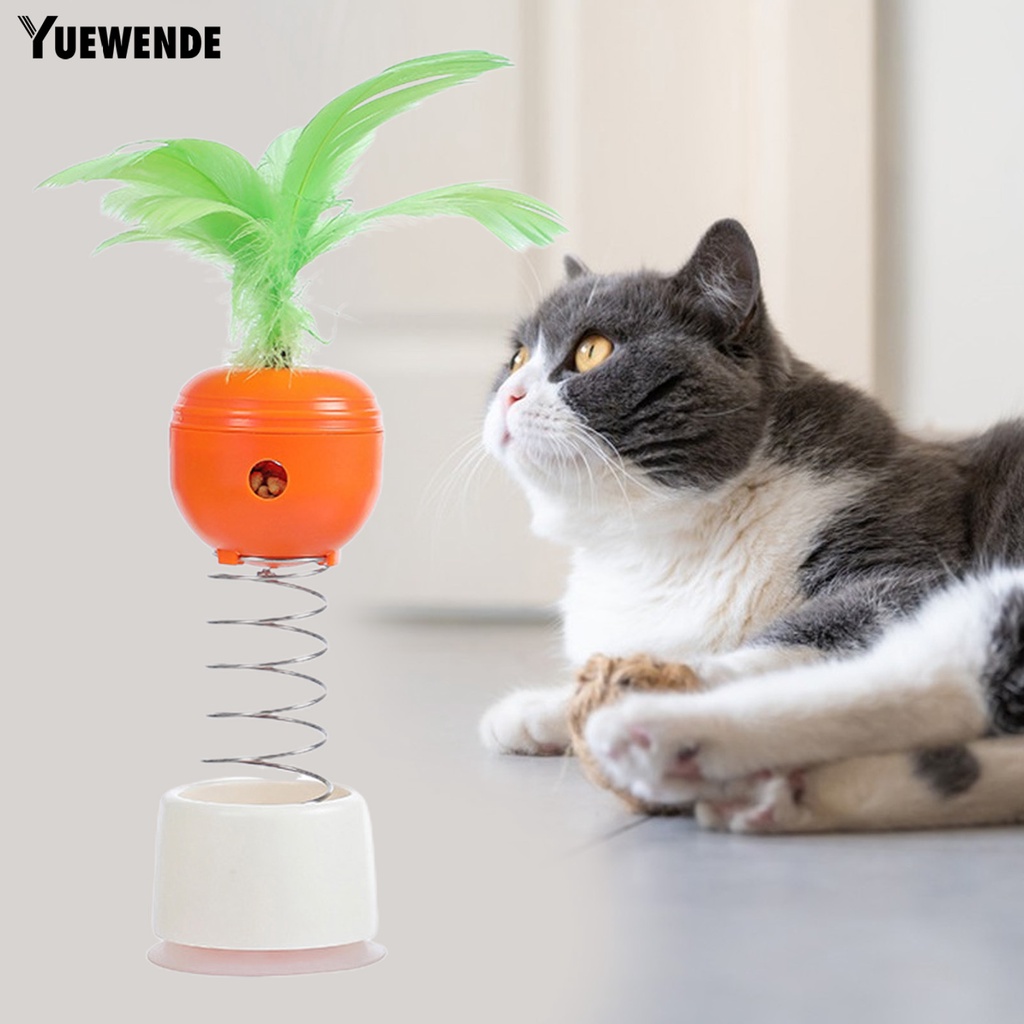 Đồ Chơi Lắc Đàn Hồi Phủ Lông Vũ Xoay 360 Độ Chống Rò Rỉ Có Thể Điều Chỉnh Cho Thú Cưng