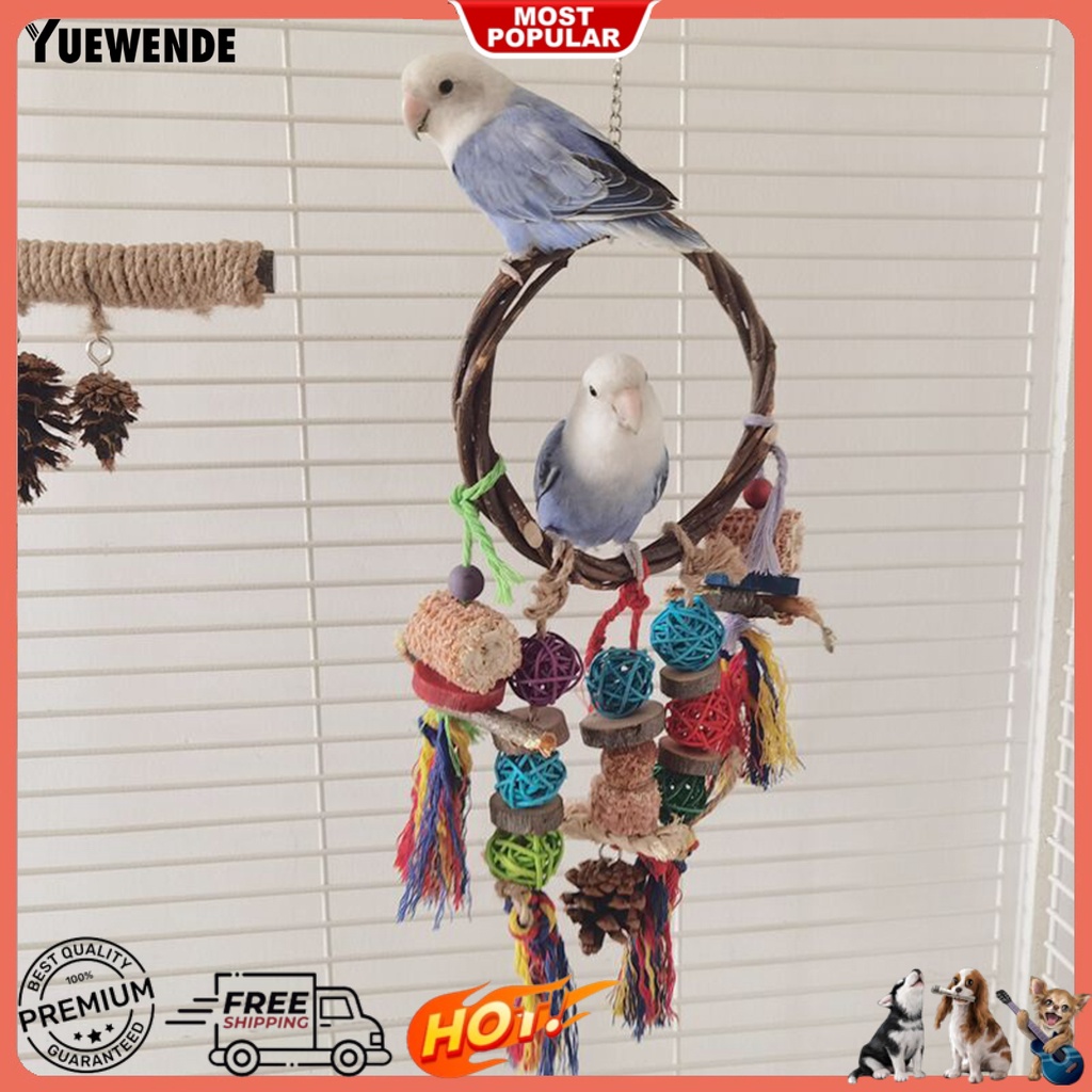 Đồ Chơi Treo Bằng Gỗ Tự Nhiên Nhiều Màu Sắc Cho Vẹt