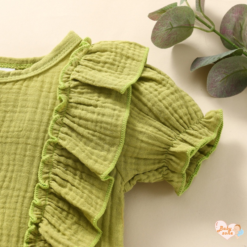 Đầm Tay Phồng Ngắn Dài Ngang Gối Thời Trang Mùa Hè Xinh Xắn Cho Bé Gái 0-24 Tháng Tuổi