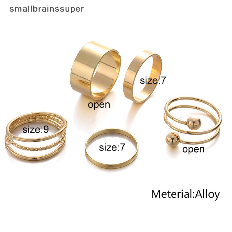 Set 5 Nhẫn Kim Loại Đeo Khớp Ngón Tay Phong Cách Vintage Cho Nữ