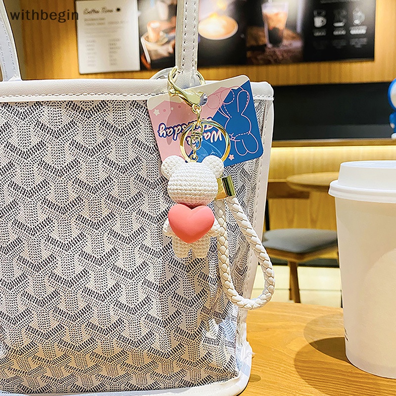 Móc Khóa Resin Hình Trái Tim / Gấu Hoạt Hình Dễ Thương