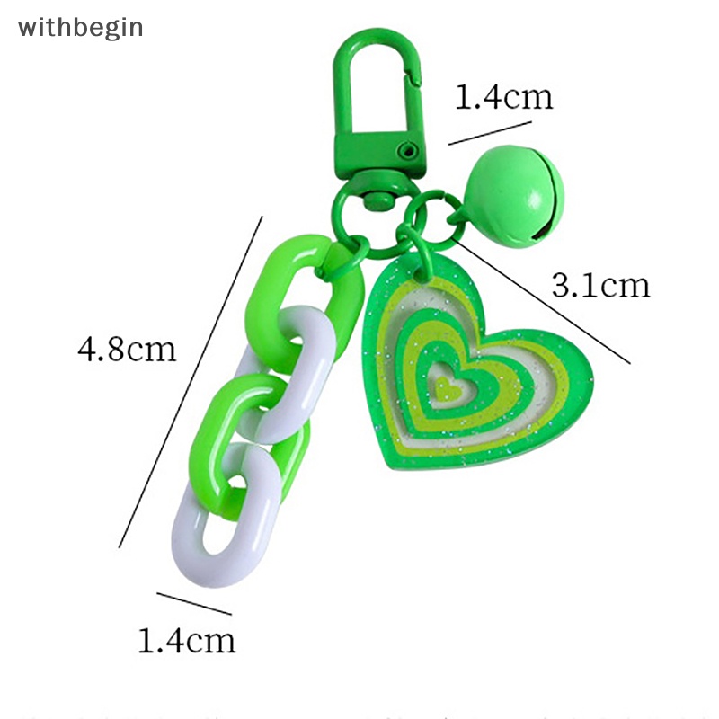 1 Móc Khóa Acrylic Hình Trái Tim Nhiều Màu Thời Trang