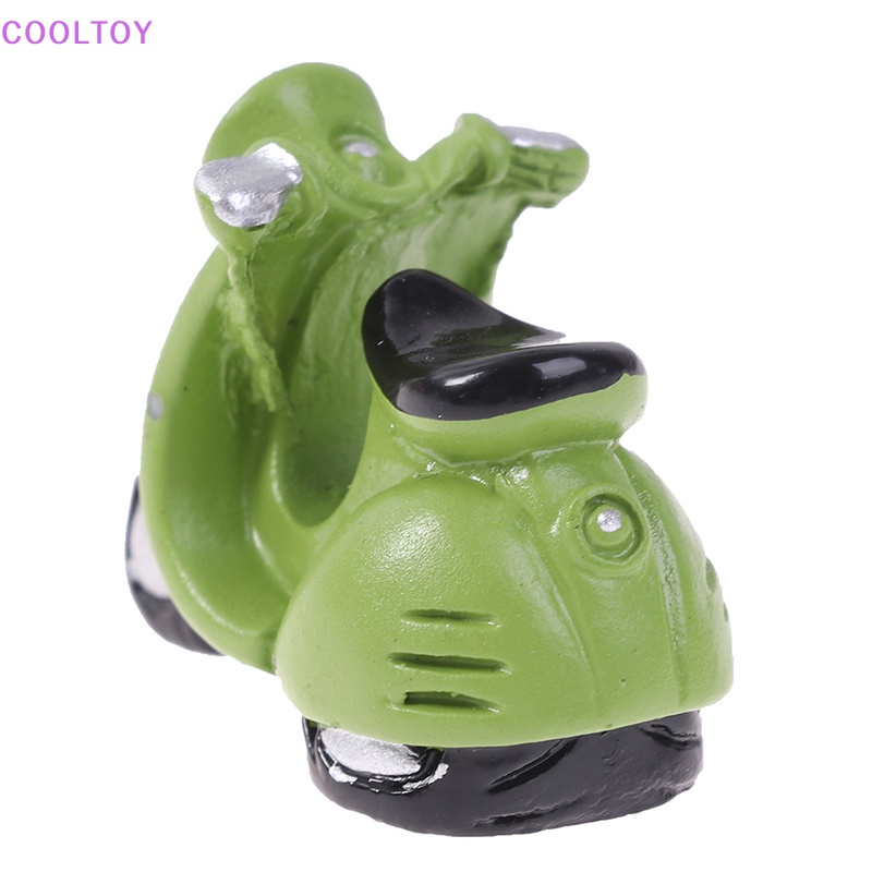 Cooltoy Set 4 Đồ trang trí Xe Máy Ba Bánh Màu Xanh Lá Cây Trang Trí Nhà Búp Bê Thu Nhỏ