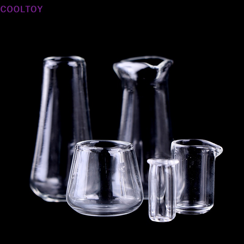 Set 5 Ly Thủy Tinh Uống Nước Mini Tỉ Lệ 1: 12 Trang Trí Nhà Búp Bê