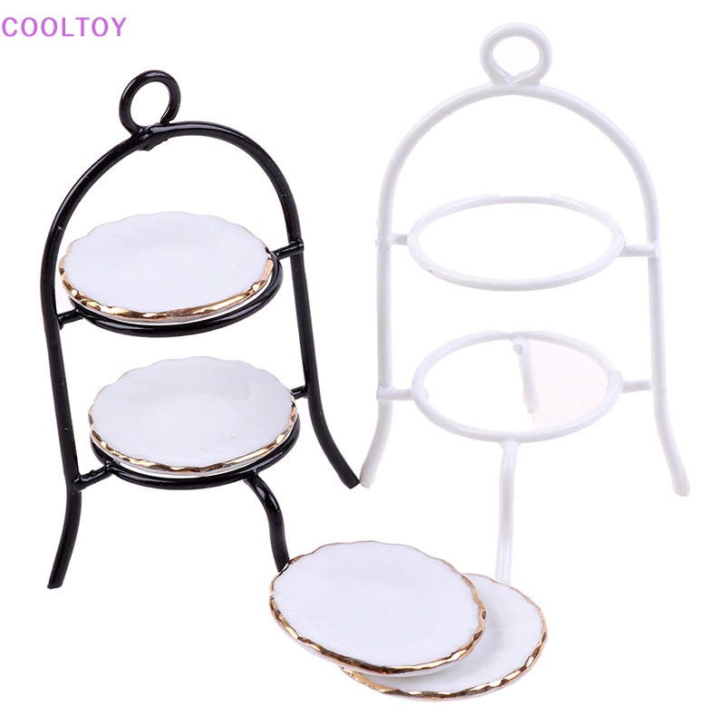 Mô Hình Đĩa Bánh Kèm Giá Đỡ Trang Trí Nhà Búp Bê Tỉ Lệ 1 / 12