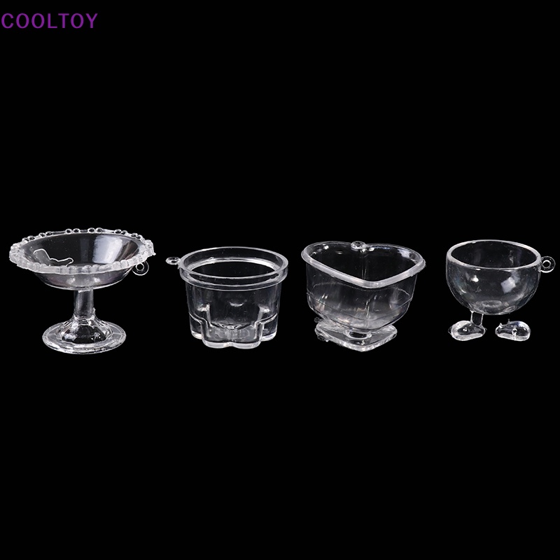 Cooltoy Set 5 Món Chén Dĩa Ly Cốc Trong Suốt Trang Trí Nhà Búp Bê