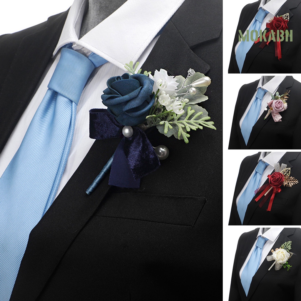 Ghim Cài Áo Hình Bông Hoa Đính Ngọc Trai Nhân Tạo Màu Sắc Tươi Sáng