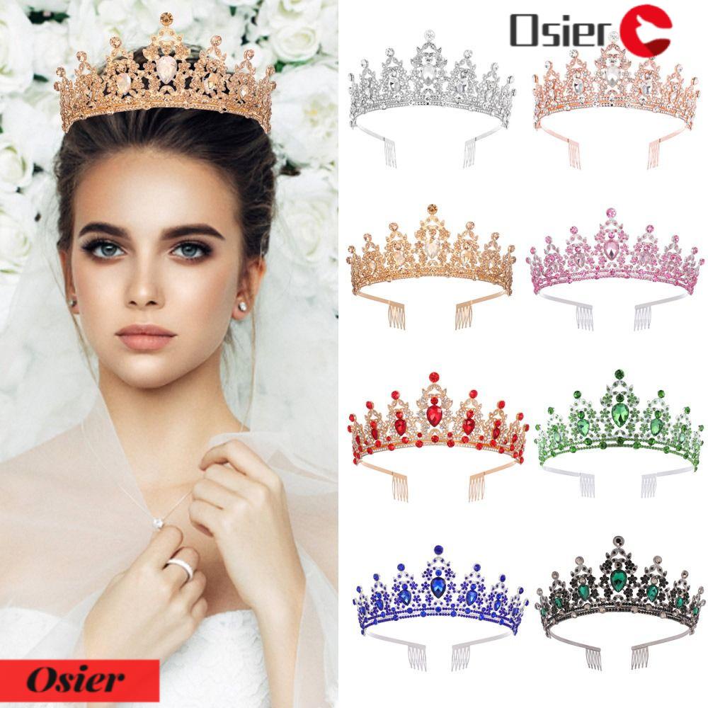 OSIER1 Vương Miện Cài Tóc Đính Đá Pha Lê Sang Trọng