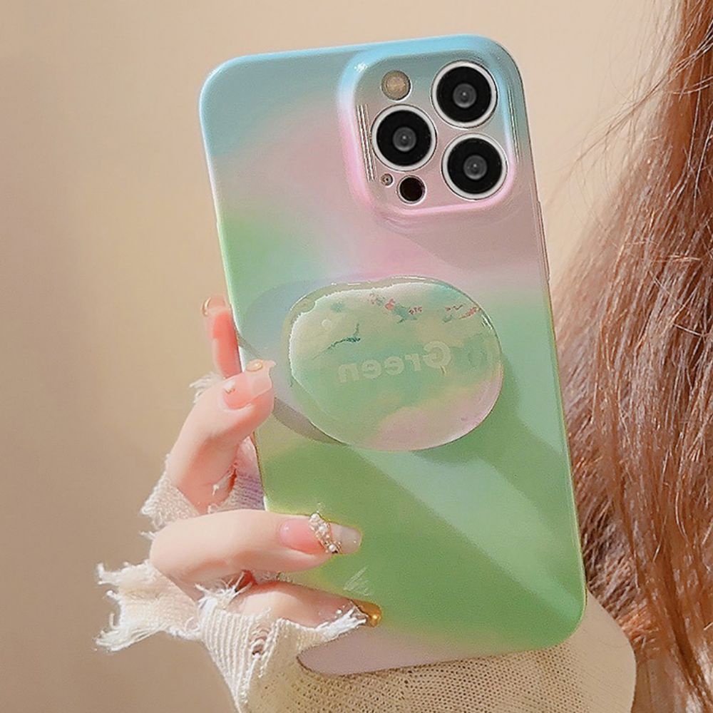 Ốp Điện Thoại TPU Mềm Chống Sốc Có Giá Đỡ Tròn Cho IPhone 11 14 13 12 Pro Max XR XS Max 7 8 Plus SE