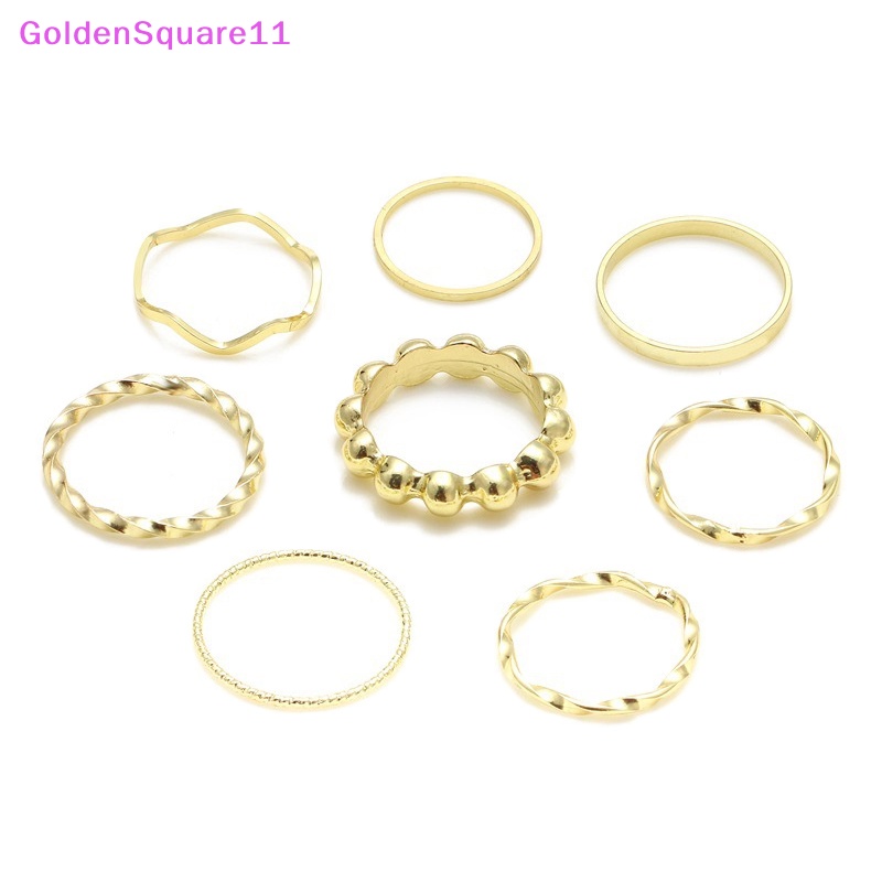 Set 8 Nhẫn Đeo Tay Kim Loại Phong Cách Vintage Cho Nữ