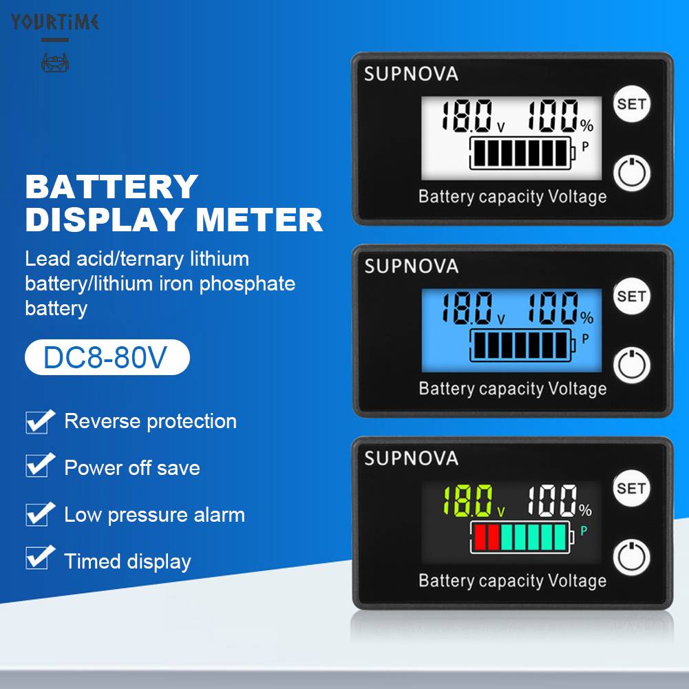Vôn Kế Thông Minh Hiển Thị LCD DC 8V-100V