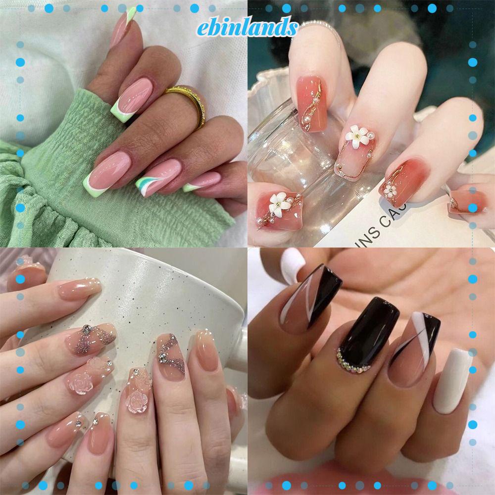 Bộ Móng Tay Giả Che Phủ Toàn Diện Đầu Vuông