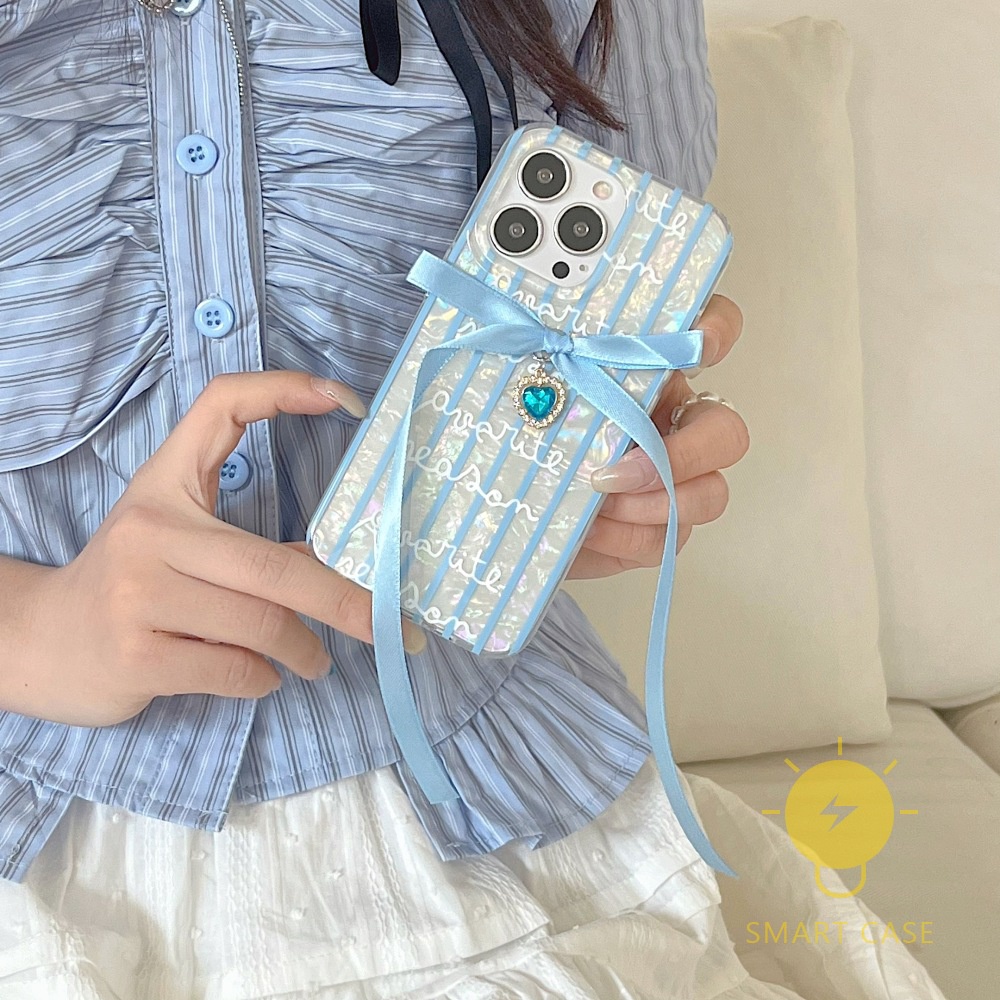 Ốp điện thoại TPU chống sốc họa tiết sọc thắt nơ thích hợp cho iPhone 14 Pro Max Plus 13 12 Mini 11