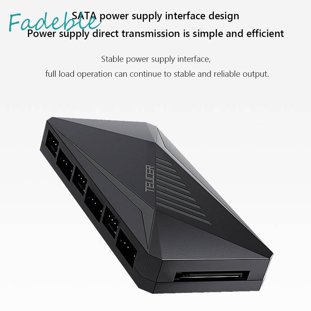 Bộ Chia 6 Cổng Quạt 12V 4PIN PWM 2 Trong 1 Ốp