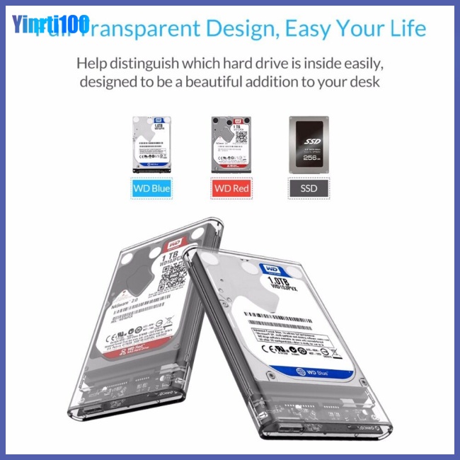 Hộp Đựng Ổ Cứng Sata3 Sang Usb Hai Đèn Led Chống Sốc Chống Trầy Xước Usb 3.0