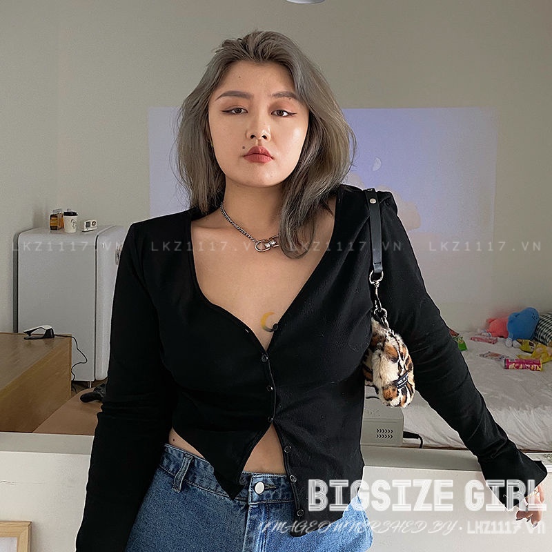 Áo thun cardigan Bigsize Áo kiểu nữ tay dài cổ chữ v mùa xuân Phong cách Hàn Quốc Thời Trang sang chảnh cá tính xinh đẹp quảng châu cao cấp