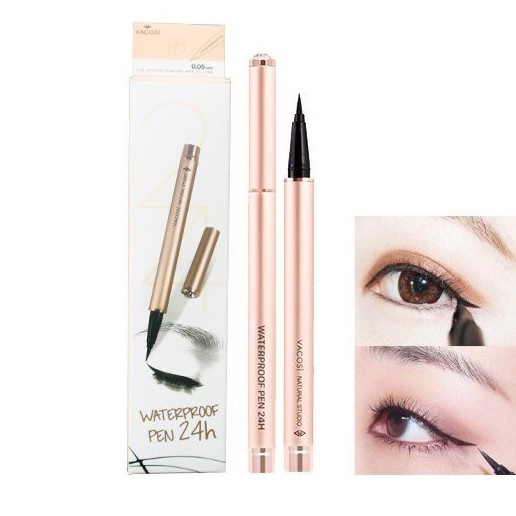 Kẻ mắt nước lâu trôi chống nước Vacosi Natural Studio 24h Waterproof Pen