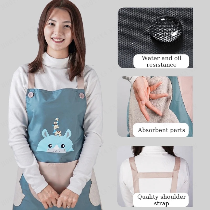 Tạp Dề Làm Việc Thiết Kế logo Nhà Bếp Chống Bám Bẩn Và Dễ Lau Chùi
