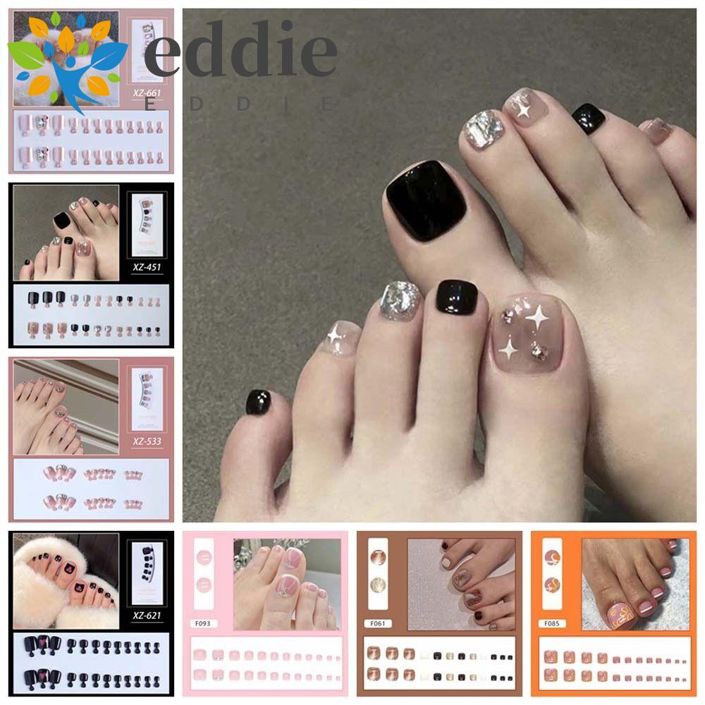 Móng Chân Giả 26EDIE Sáng Bóng Sang TrọngMiếng Dán Trang Trí Móng Tay Kèm Keo Dán Tiện Dụng