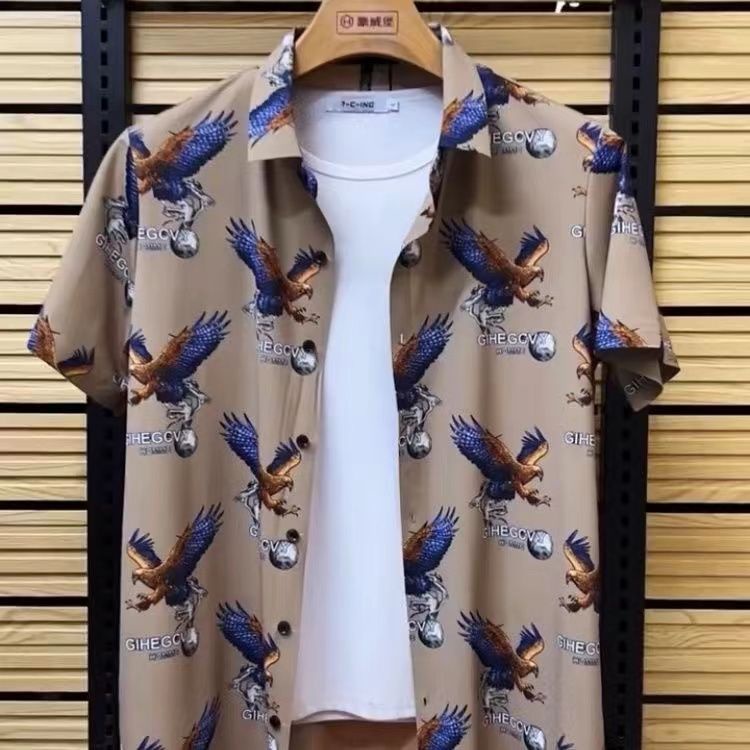 Áo Sơ Mi Mỏng In Họa Tiết Thời Trang Cao Cấp Cho Đàn Ông Trung Niên