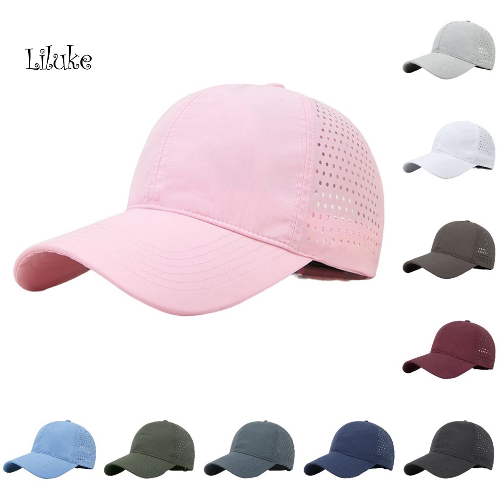 Mũ Lưỡi Trai Cotton Màu Trơn Hở Chóp Thời Trang Unisex