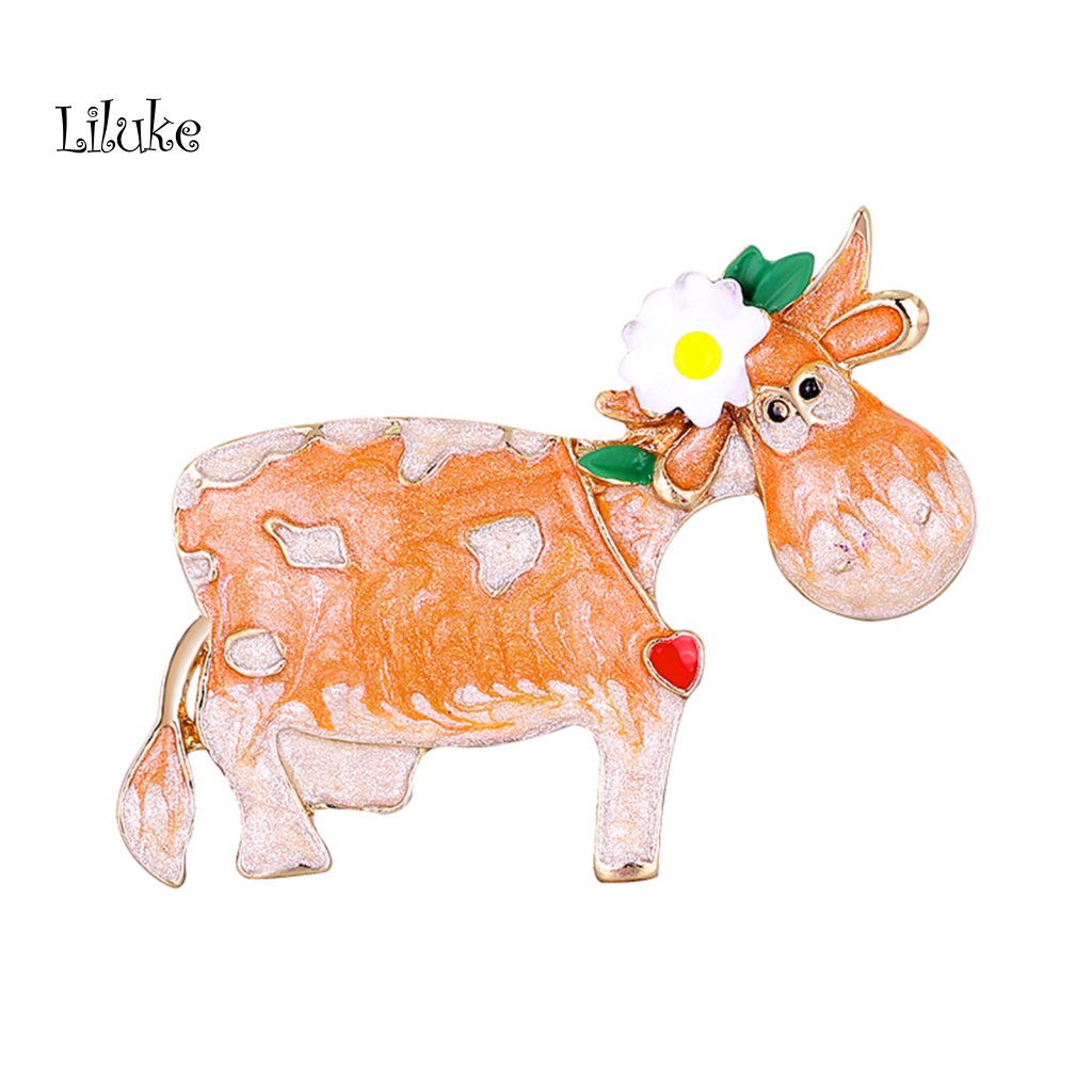 Trâm Cài Áo Hình Chú Bò Hoạt Hình Đáng Yêu Đính Đá