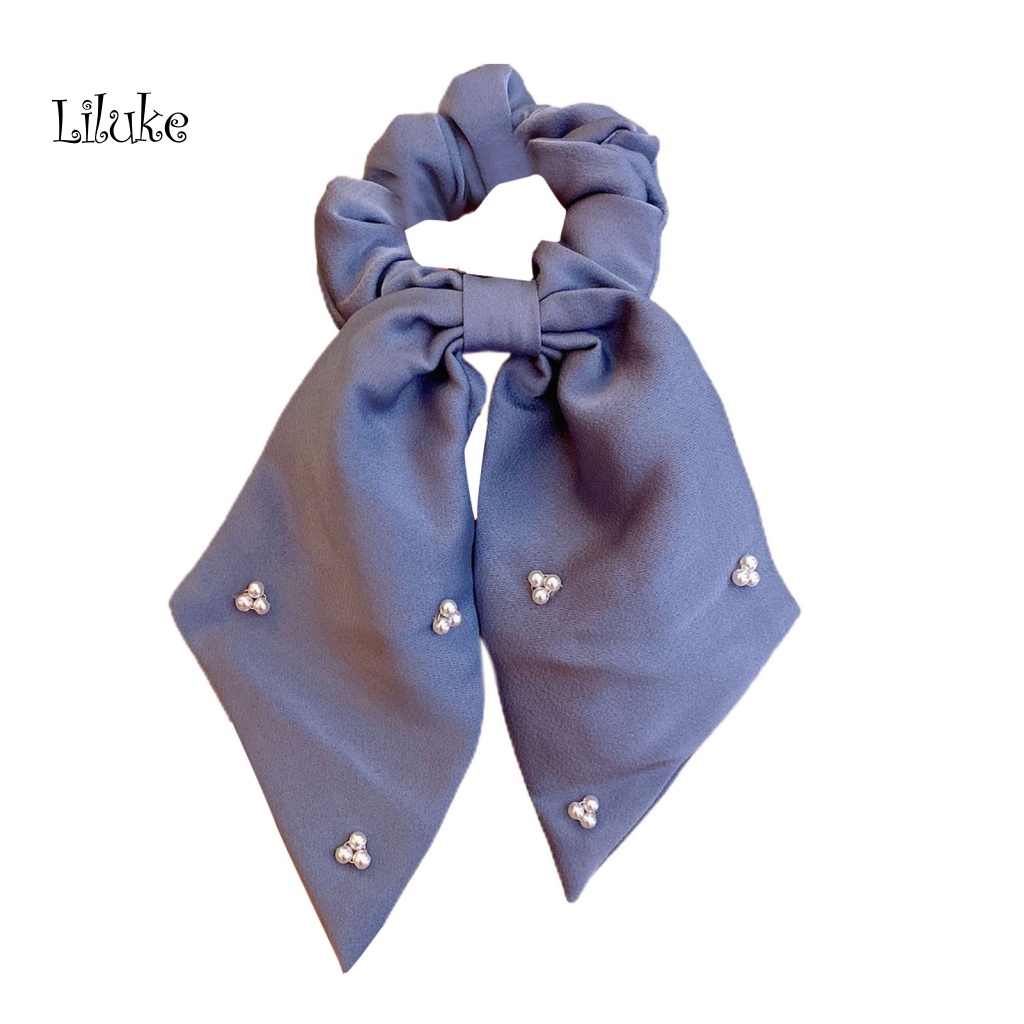 Dây Buộc Tóc Trang Trí Nơ Và Ngọc Trai Giả Xinh Xắn Cho Nữ