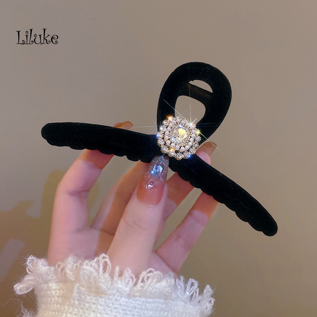 Kẹp Tóc Càng Cua Rỗng Mạnh Đính Đá Phong Cách Retro Thanh Lịch